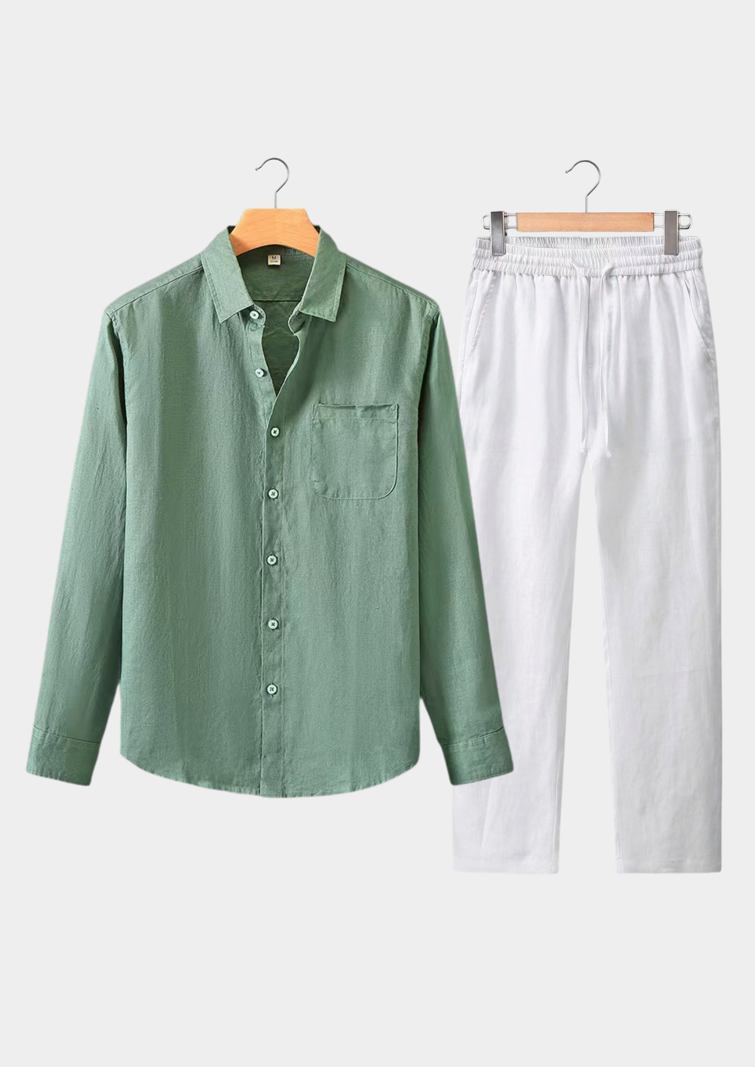 DOLCEVITA CONJUNTO DE VERANO DE MANGA LARGA - VERDE/BLANCO