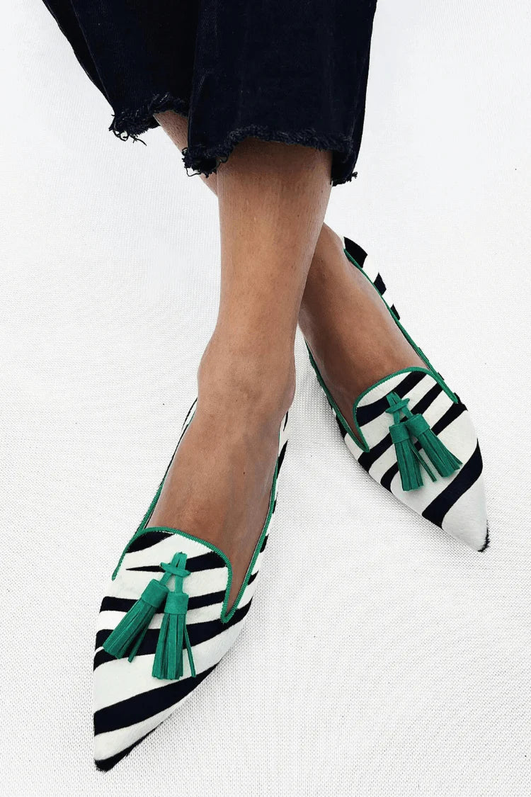 Riane™ | Mocasines Zebra Verde