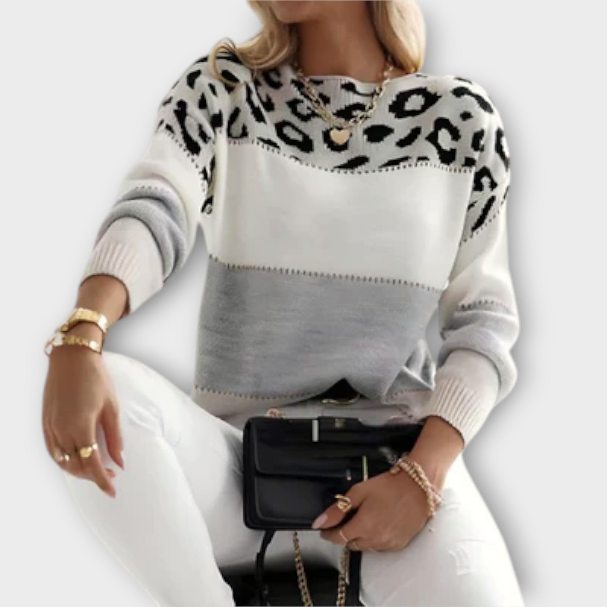Cheyenne - Suéter casual con diseño de leopardo