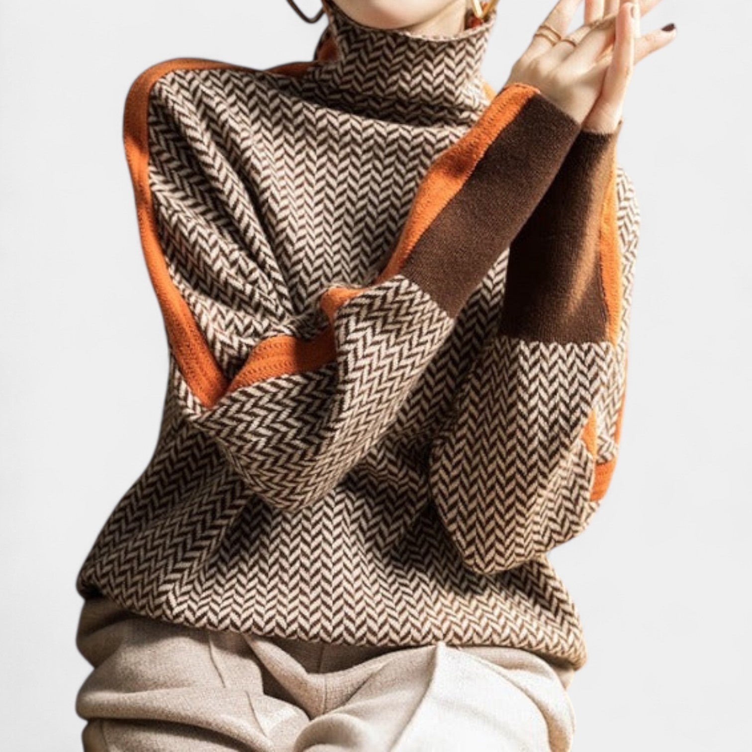 Teja – suéter elegante con patrón de espiga