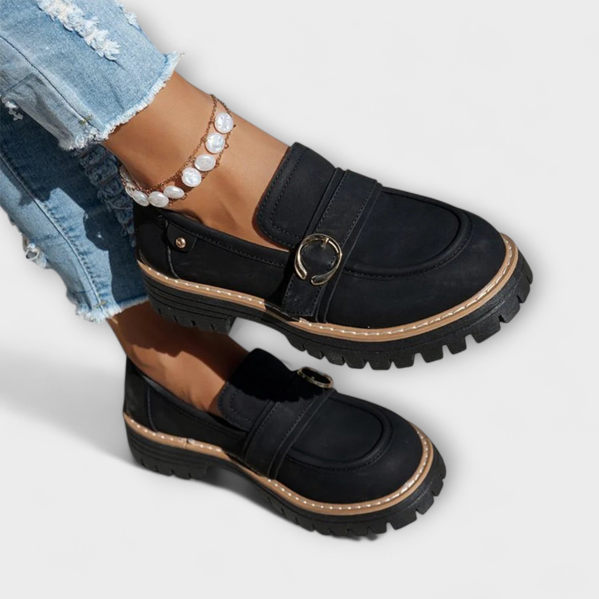 Lora™ | Mocasines Casual de Punta Redonda