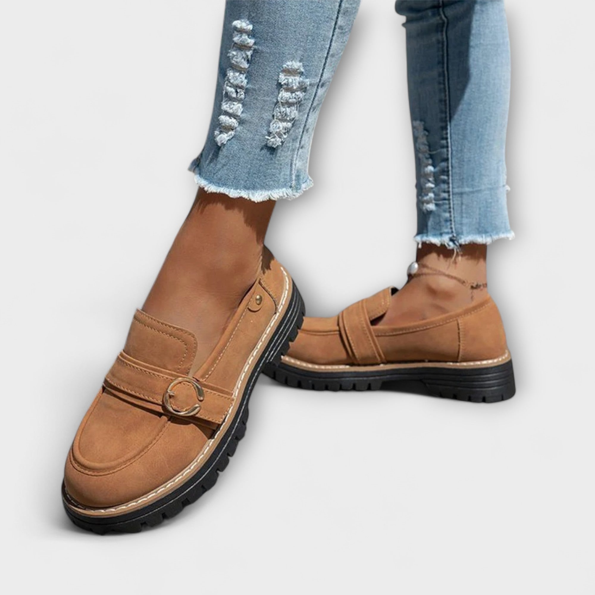 Lora™ | Mocasines Casual de Punta Redonda