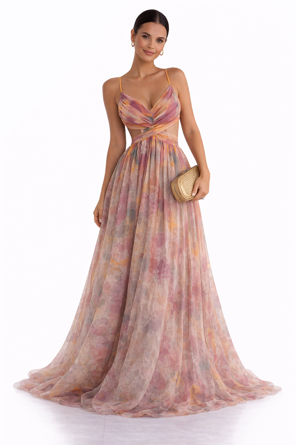 Claudia| Encantador vestido largo con estampado floral