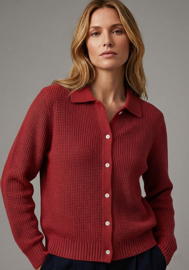 Elena | Cárdigan Clásico de Punto Suave