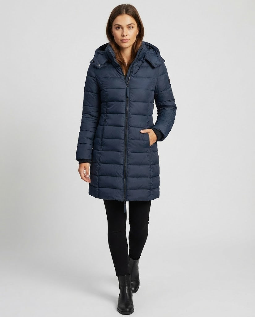 Abrigo Elegamma | con capucha y cremallera