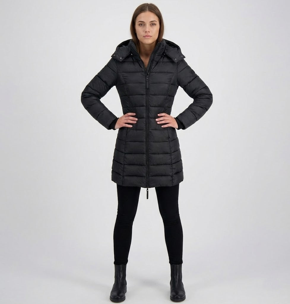 Abrigo Elegamma | con capucha y cremallera